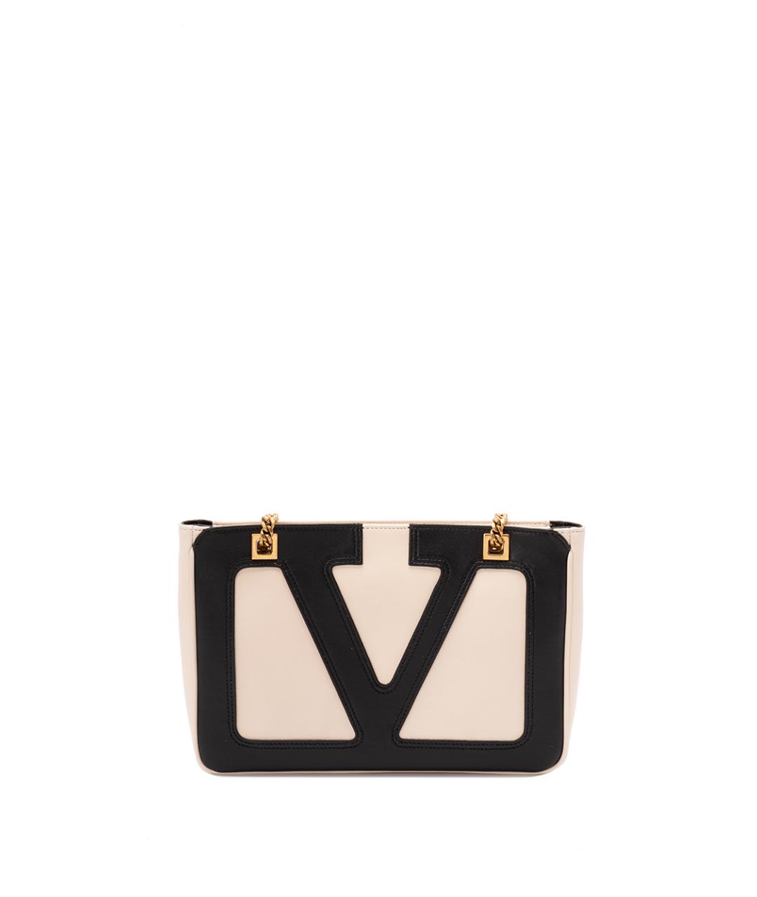 VALENTINO Бежевая кожаная сумка тоут, фото 1
