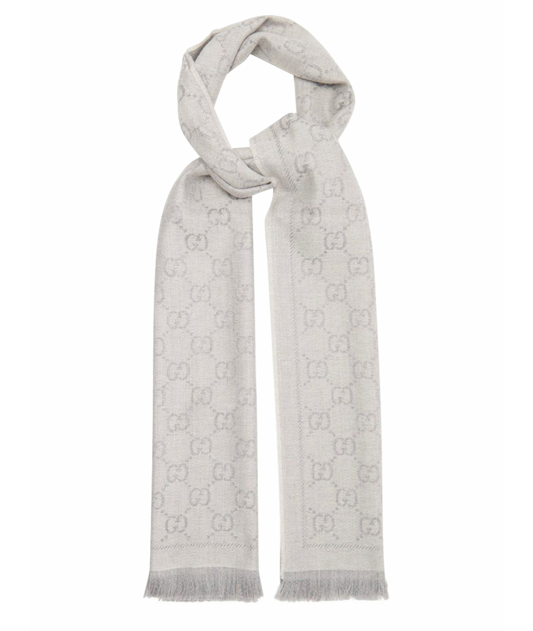 GUCCI Серый шерстяной шарф, фото 1