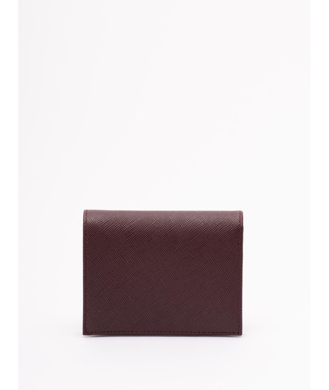 PRADA Бордовый кожаный кошелек, фото 2