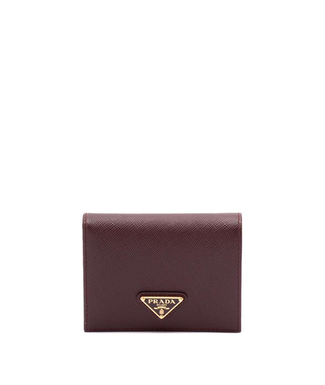 PRADA Бордовый кожаный кошелек, фото 1