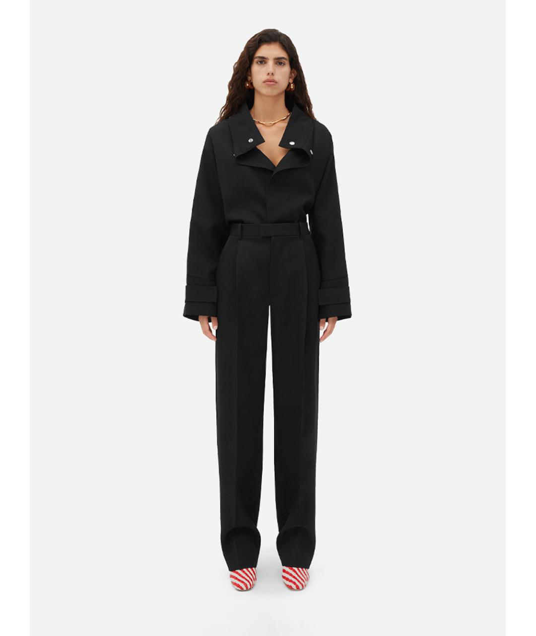 BOTTEGA VENETA Черные шерстяные прямые брюки, фото 2