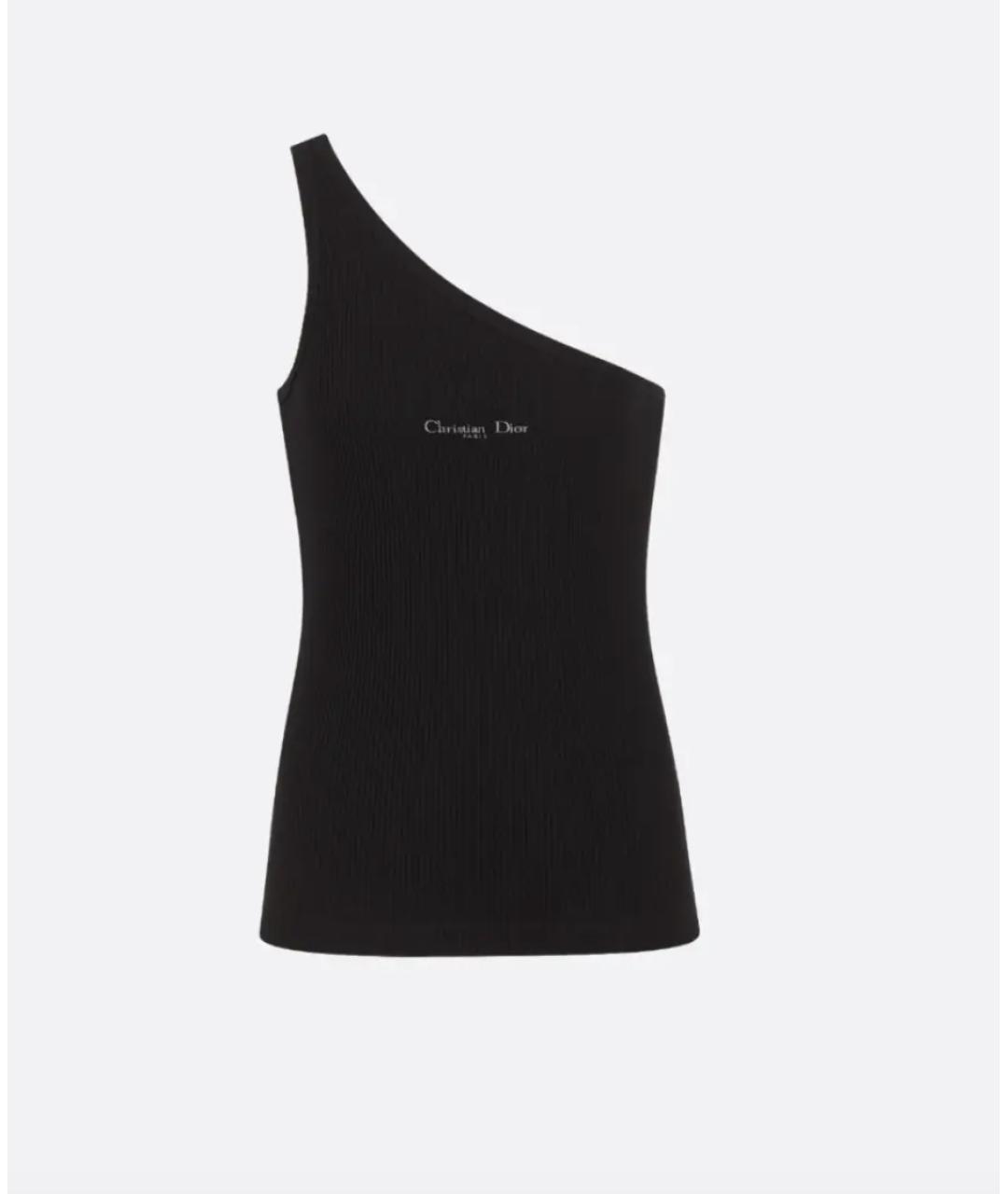 CHRISTIAN DIOR Черная хлопковая майка, фото 3