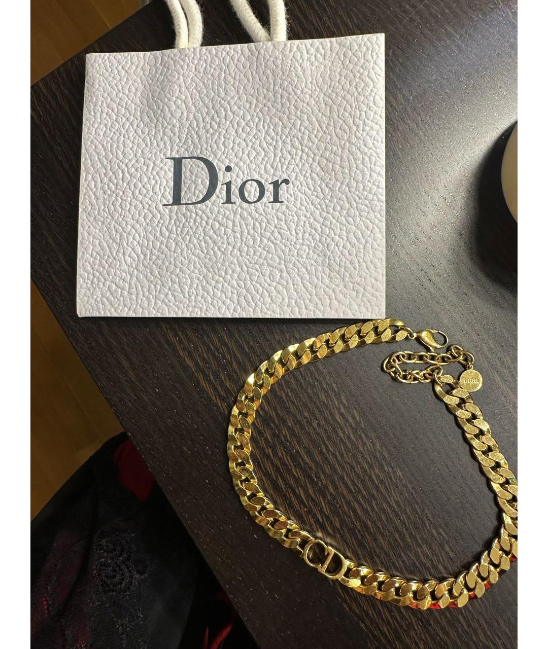 CHRISTIAN DIOR Золотое латунное колье, фото 4