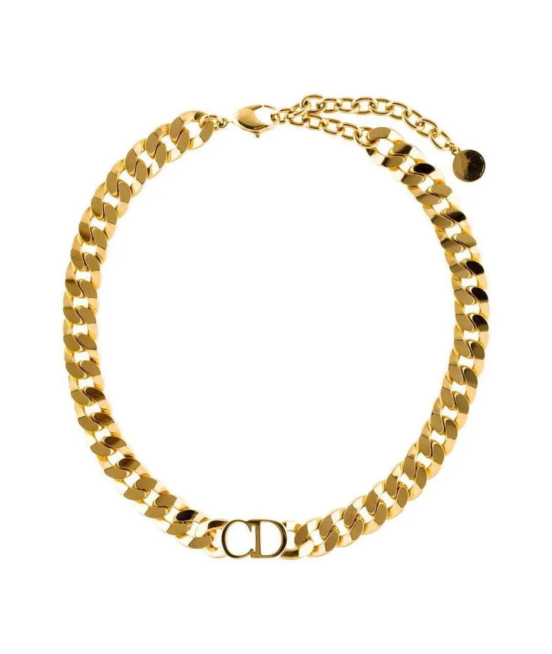CHRISTIAN DIOR Золотое латунное колье, фото 1