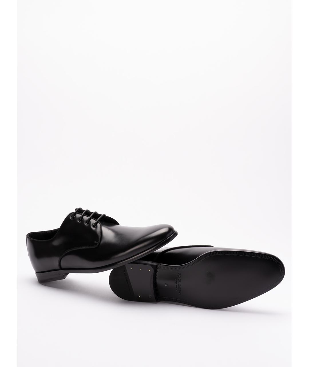 DOLCE&GABBANA Черные кожаные туфли, фото 4