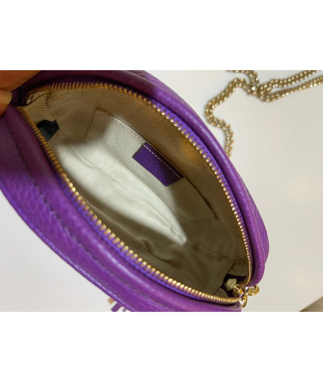 GUCCI Фиолетовая кожаная сумка тоут, фото 3