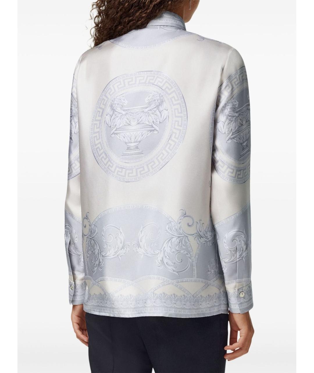 VERSACE Серая шелковая рубашка, фото 4