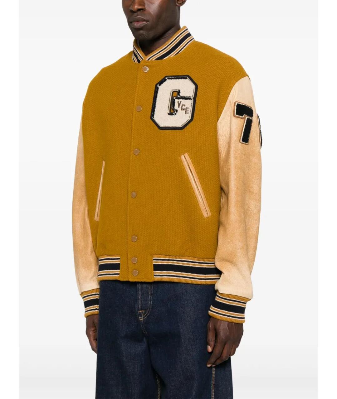 GOLDEN GOOSE DELUXE BRAND Горчичная шерстяная куртка, фото 4