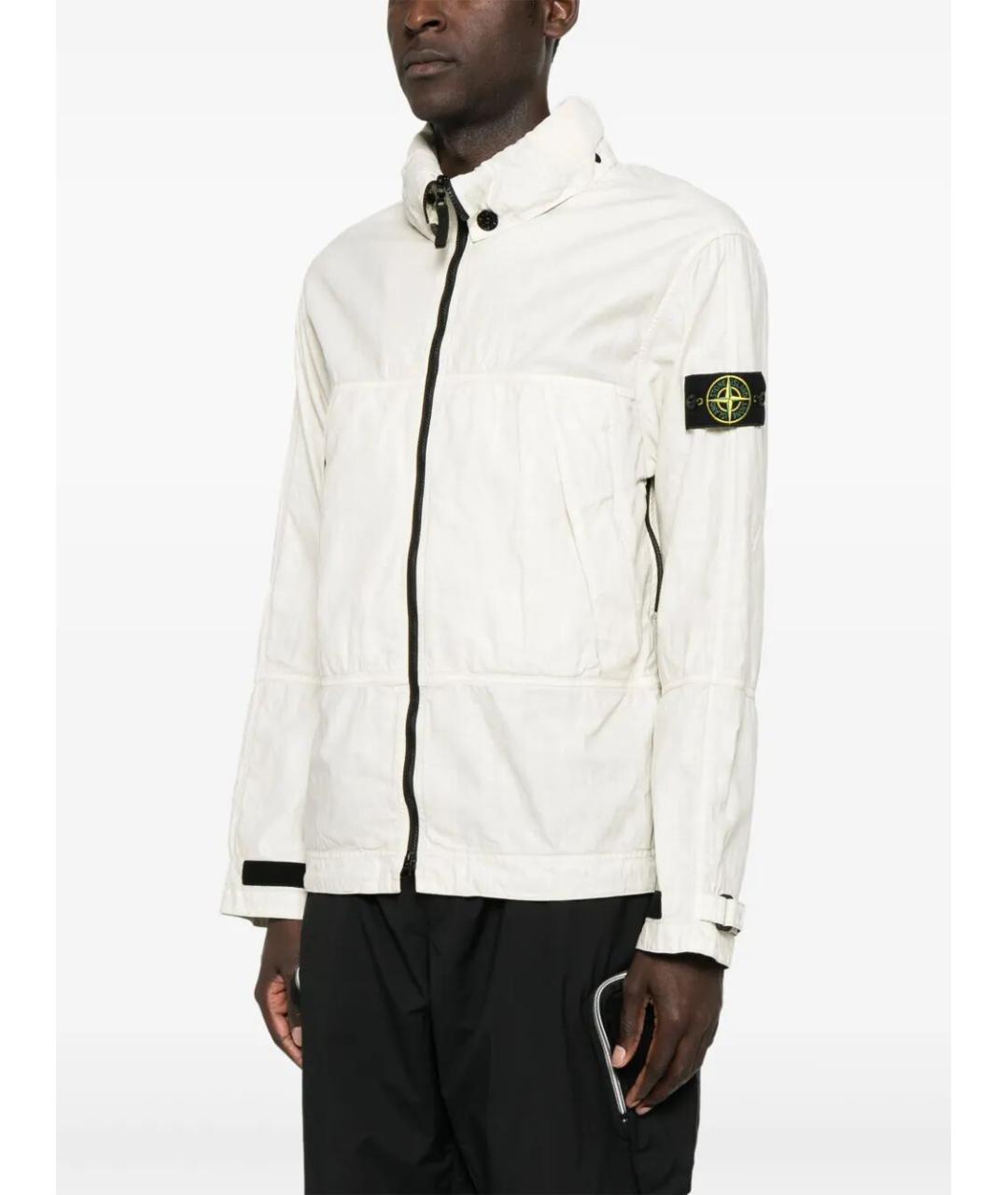 STONE ISLAND Белая льняная куртка, фото 5