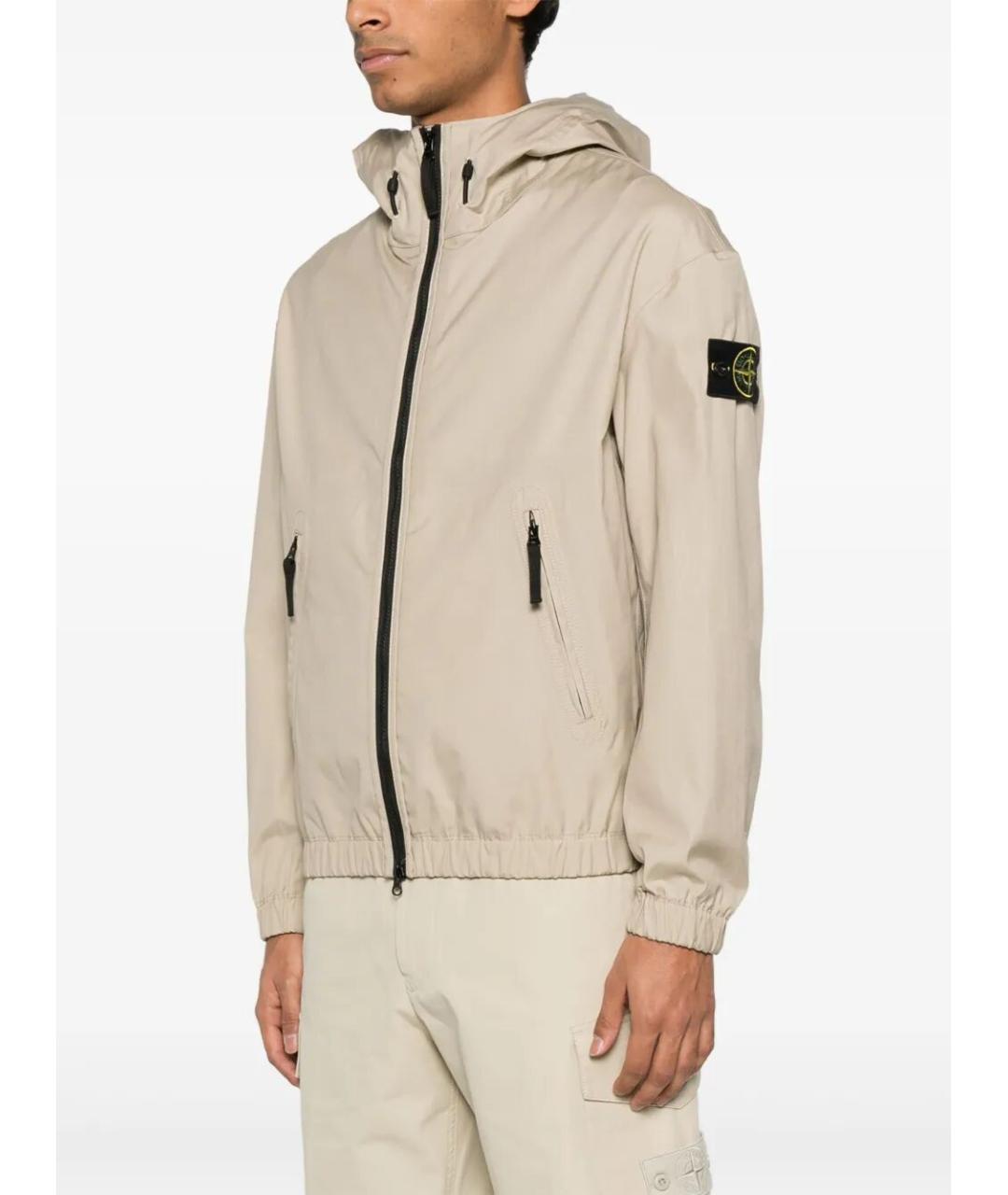 STONE ISLAND Бежевая хлопковая куртка, фото 3
