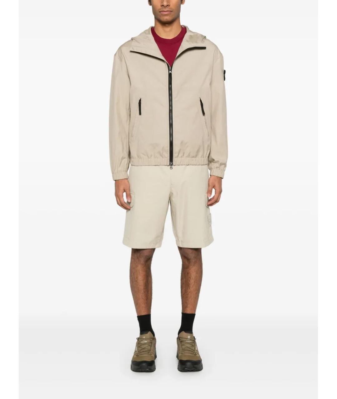 STONE ISLAND Бежевая хлопковая куртка, фото 2