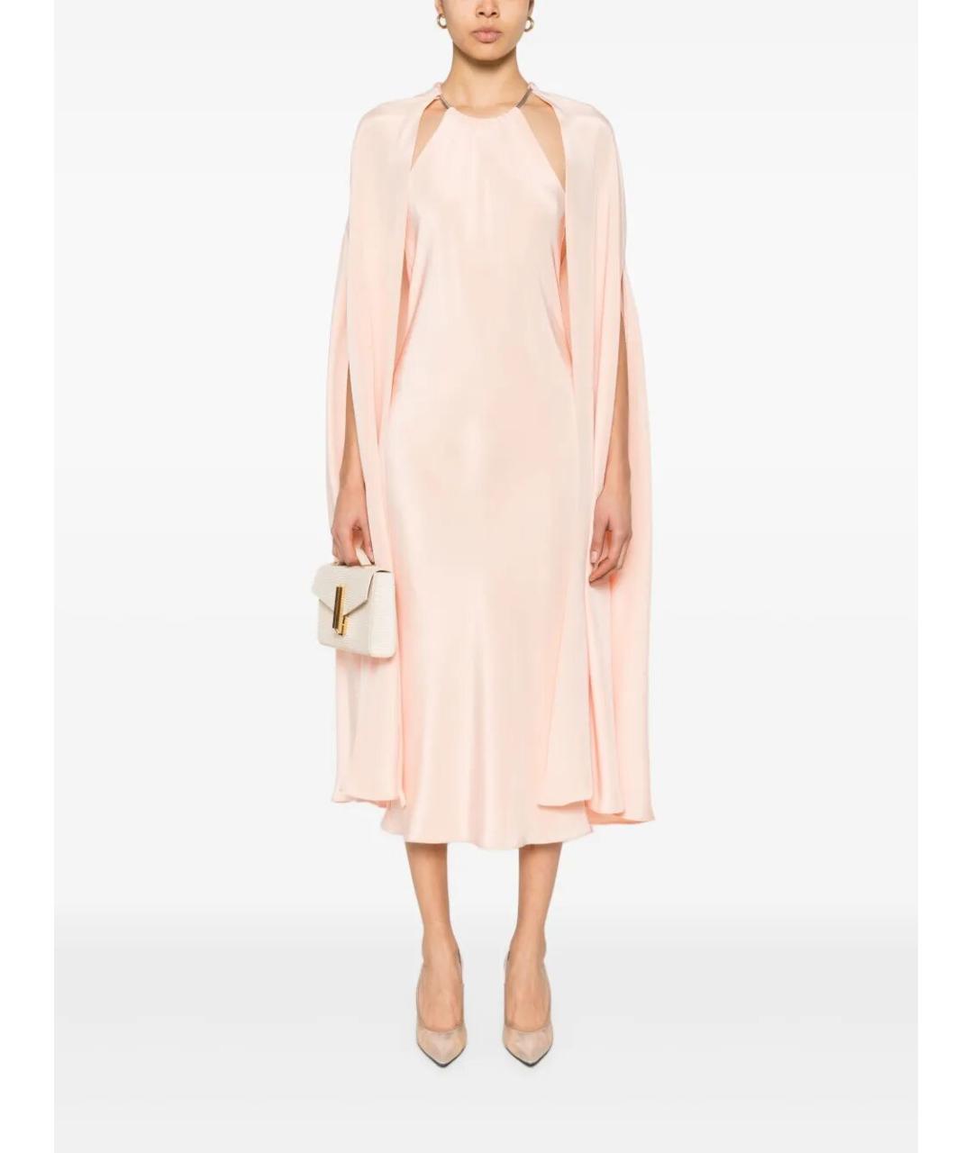 MAX MARA Розовое шелковое вечернее платье, фото 2
