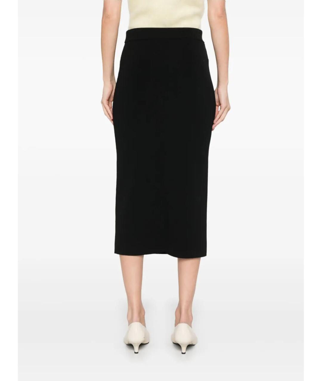 MAX MARA Черная вискозная юбка миди, фото 5