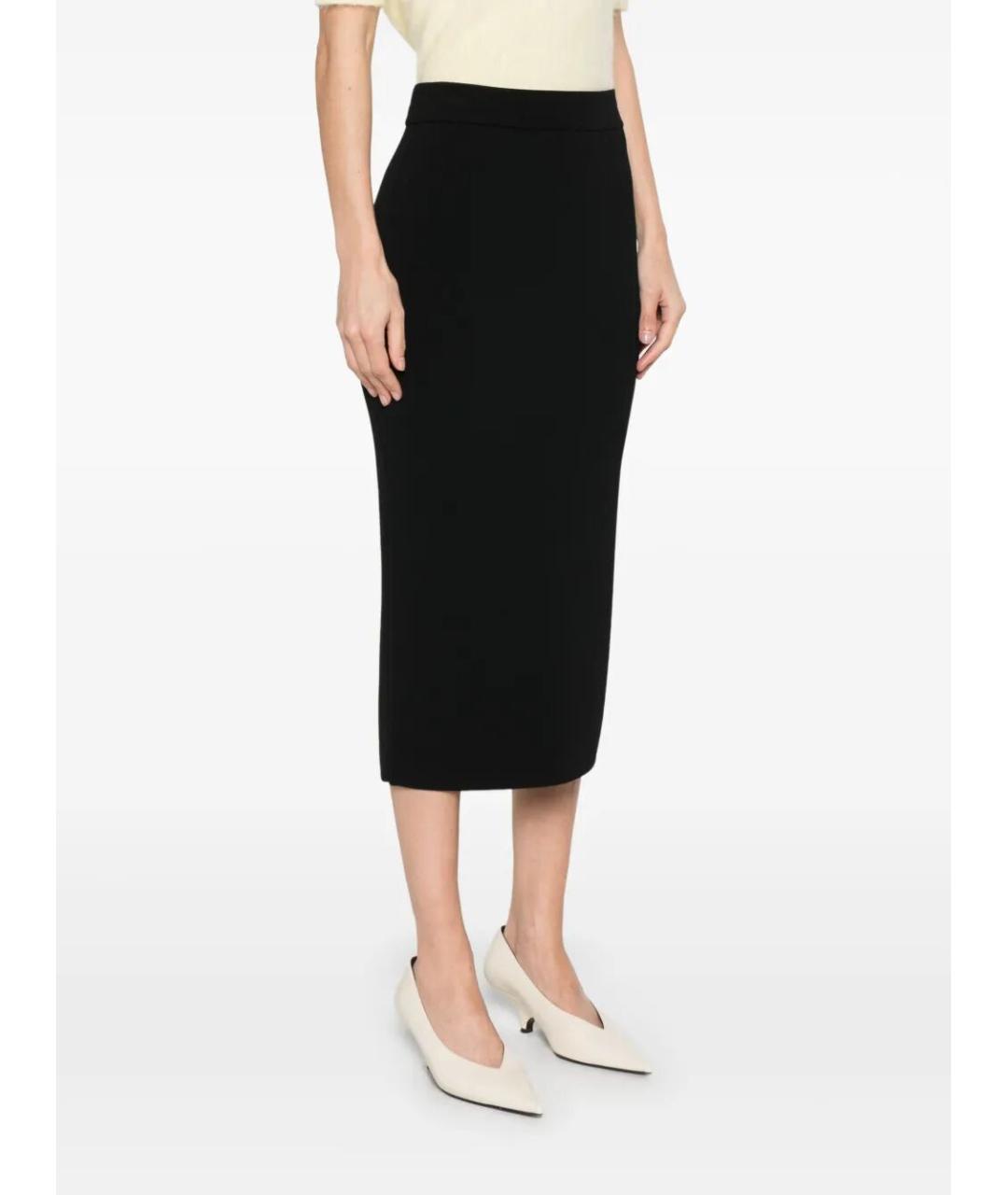 MAX MARA Черная вискозная юбка миди, фото 4