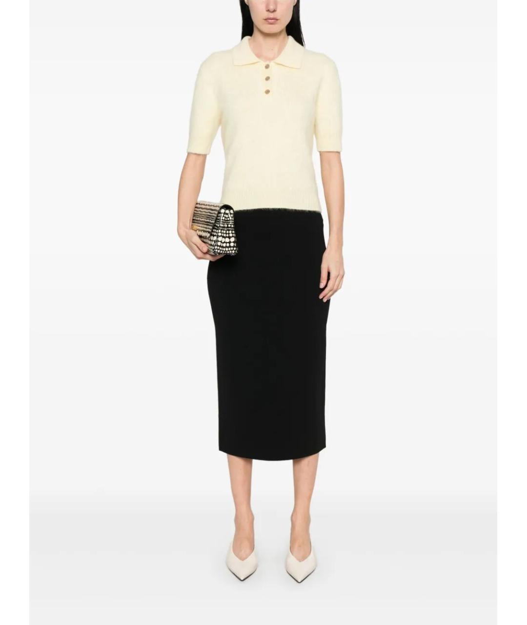 MAX MARA Черная вискозная юбка миди, фото 2