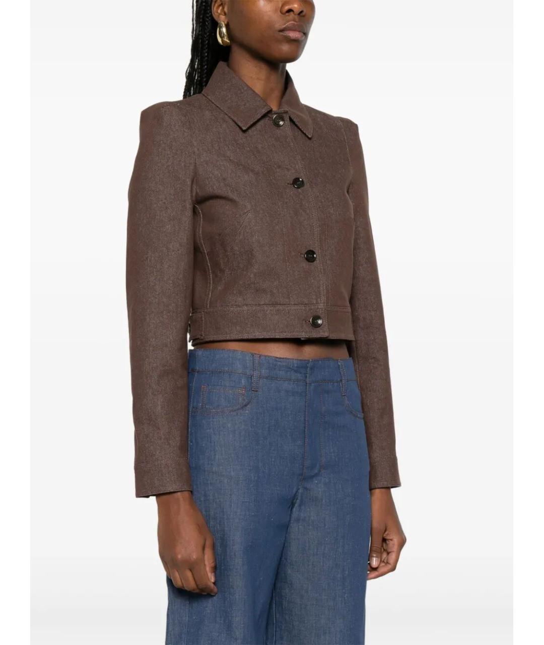 MAX MARA Коричневый хлопковый жакет/пиджак, фото 3
