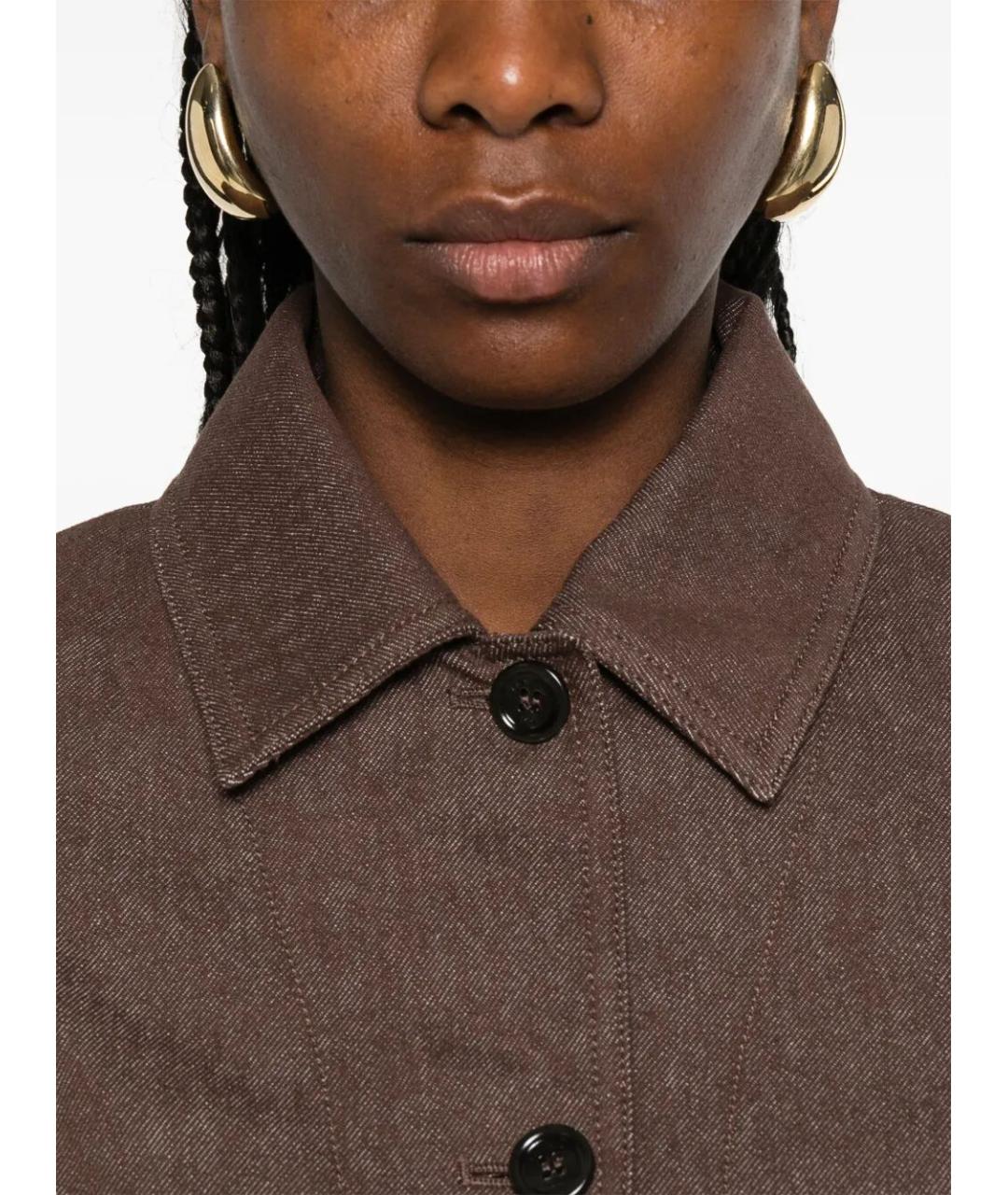 MAX MARA Коричневый хлопковый жакет/пиджак, фото 5