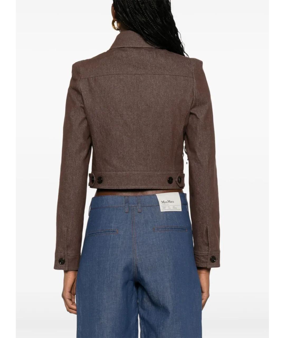 MAX MARA Коричневый хлопковый жакет/пиджак, фото 4