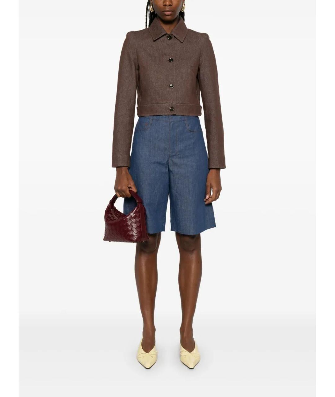 MAX MARA Коричневый хлопковый жакет/пиджак, фото 2