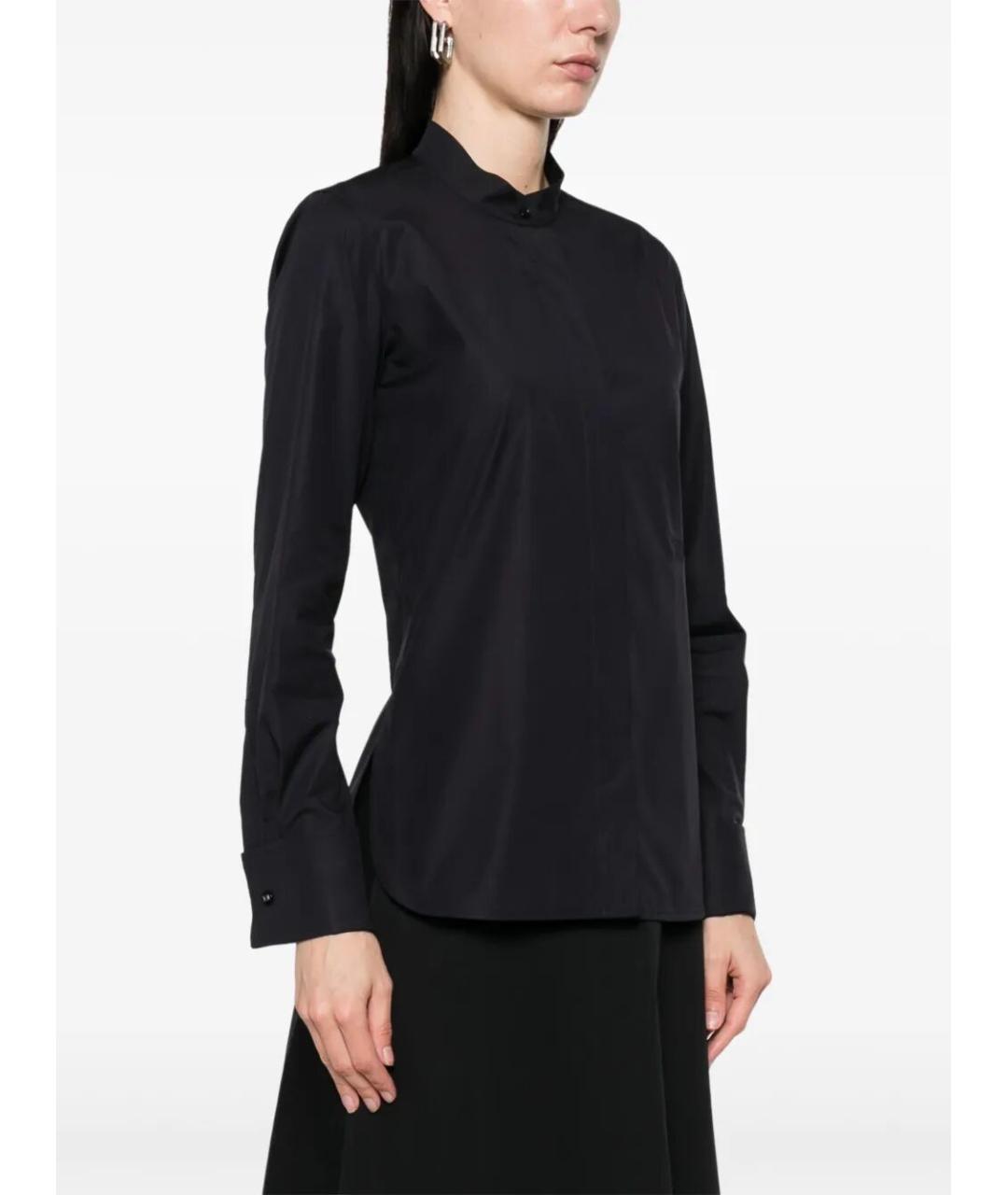 MAX MARA Темно-синяя хлопко-эластановая блузы, фото 3