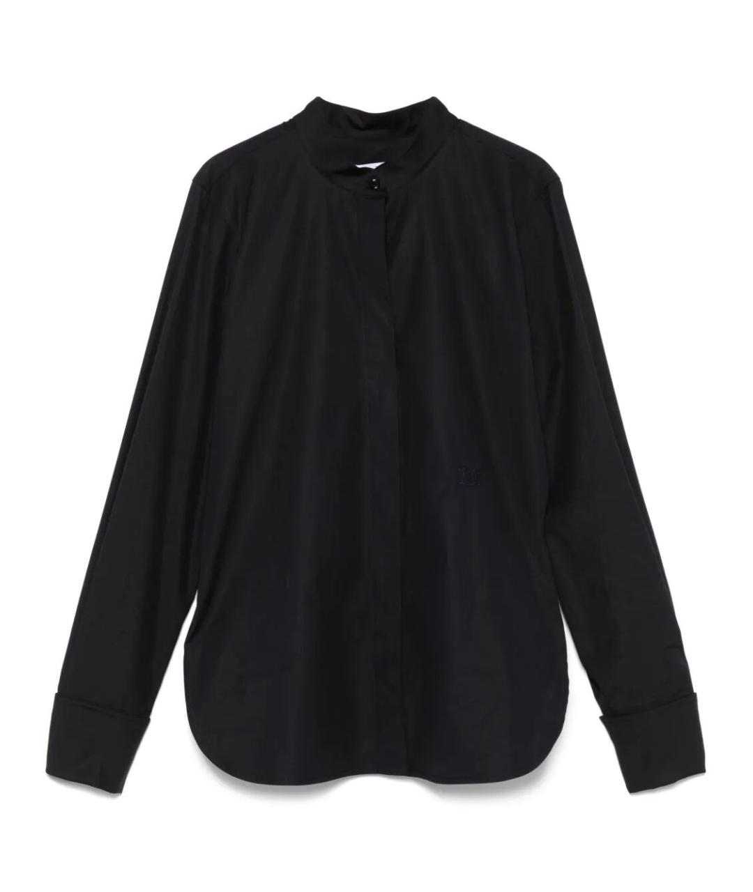 MAX MARA Темно-синяя хлопко-эластановая блузы, фото 1
