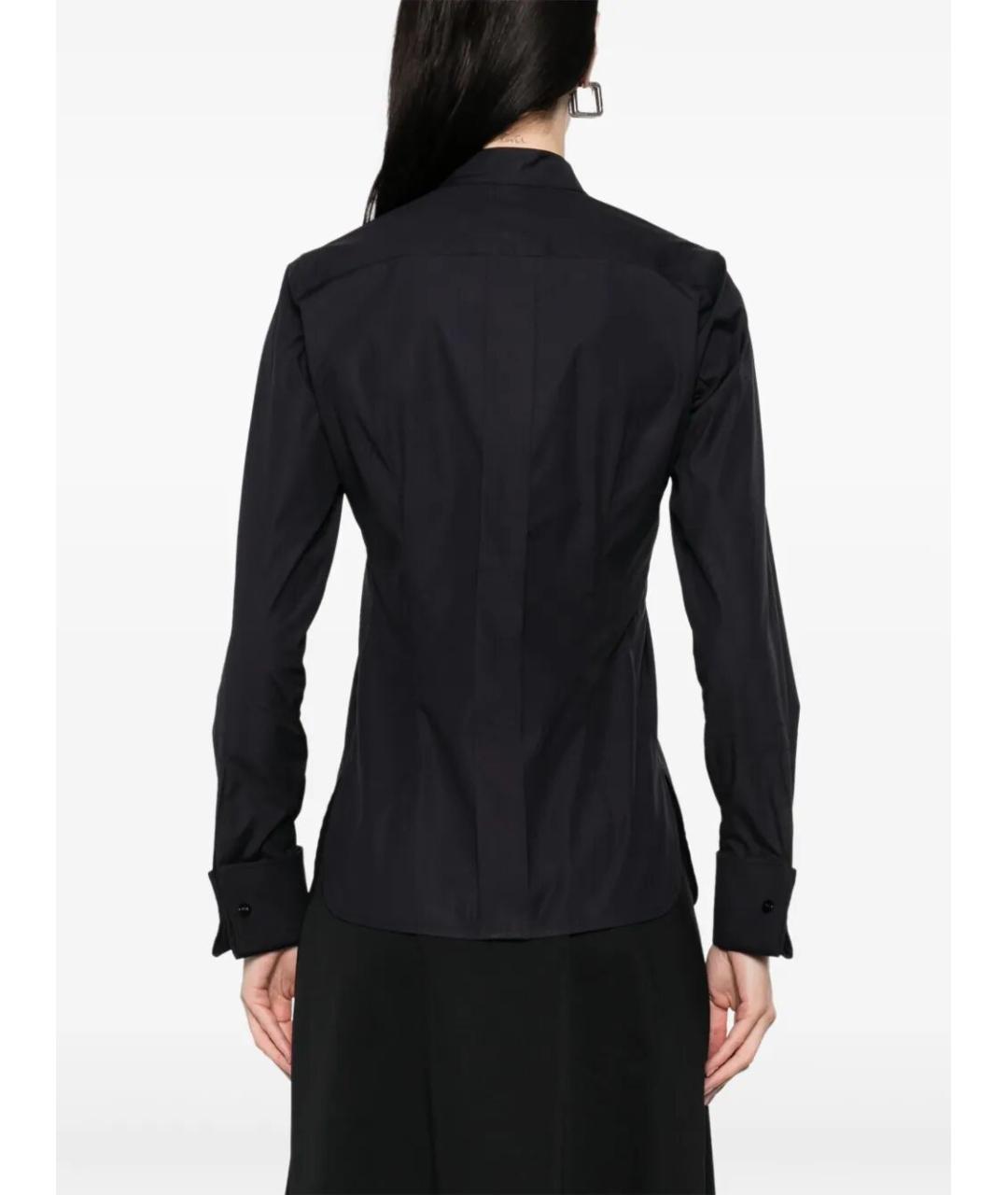 MAX MARA Темно-синяя хлопко-эластановая блузы, фото 5
