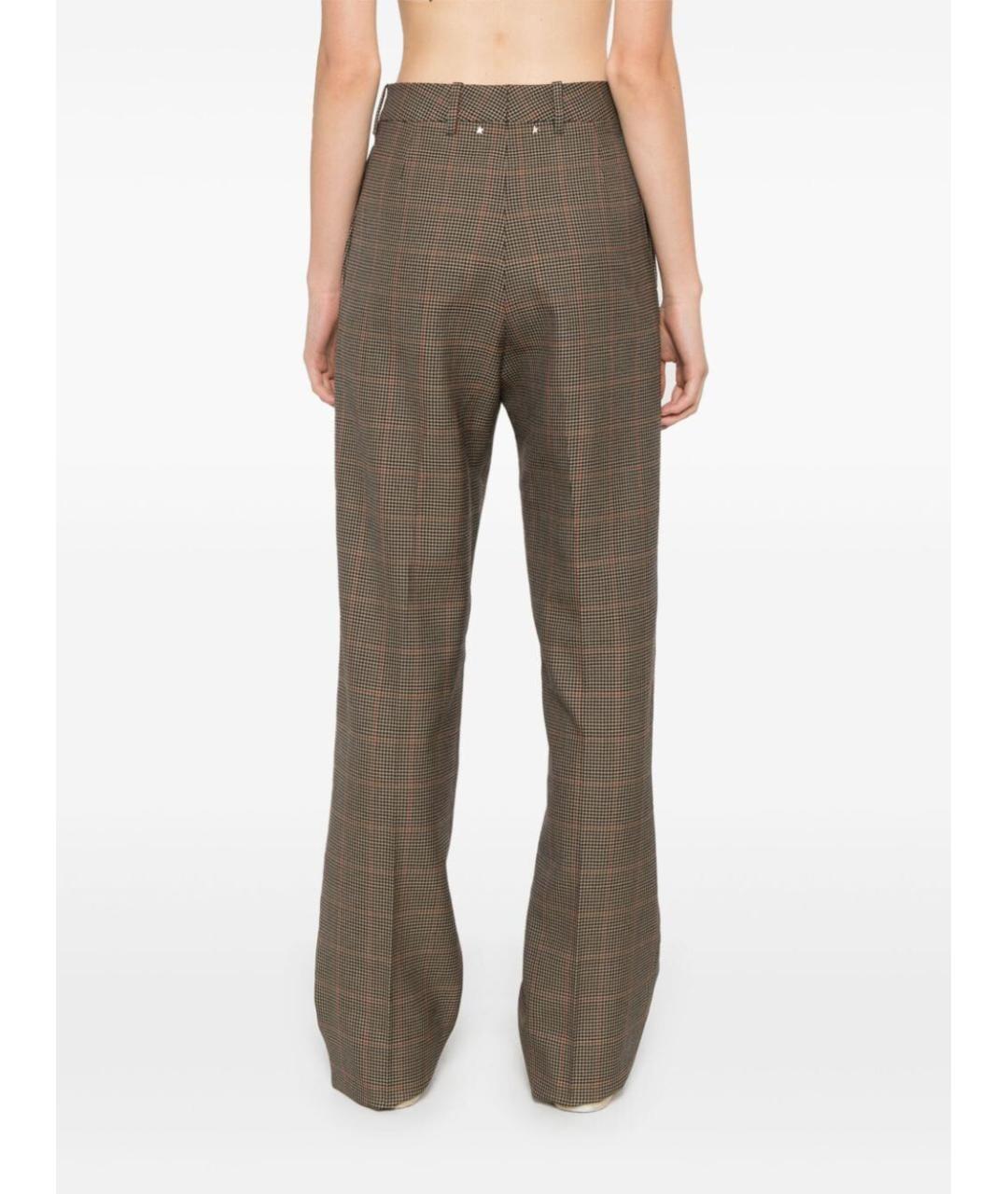 GOLDEN GOOSE DELUXE BRAND Коричневые шерстяные прямые брюки, фото 4