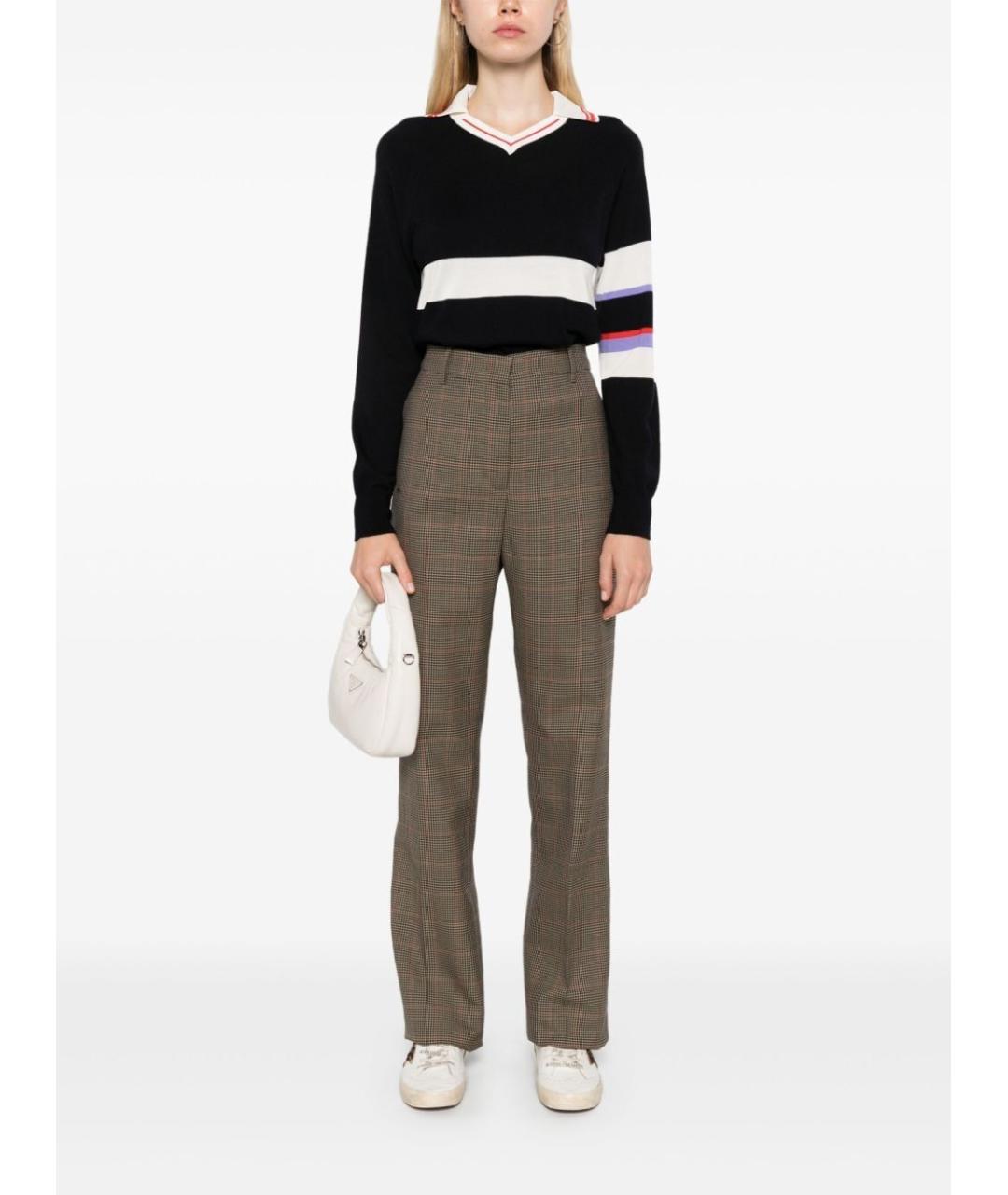 GOLDEN GOOSE DELUXE BRAND Коричневые шерстяные прямые брюки, фото 2