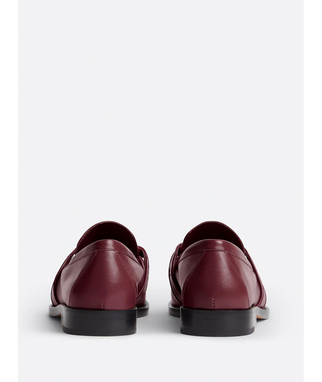 BOTTEGA VENETA Бордовые кожаные лоферы, фото 3