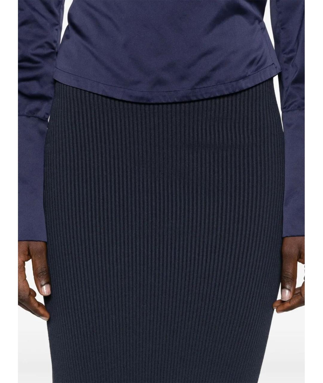 MAX MARA Синяя вискозная юбка макси, фото 3