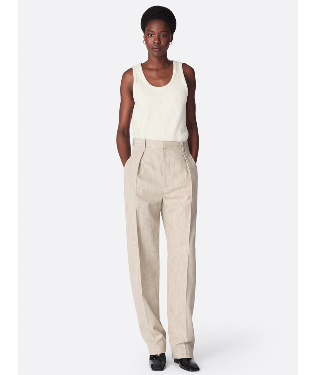 BOTTEGA VENETA Бежевые брюки широкие, фото 2