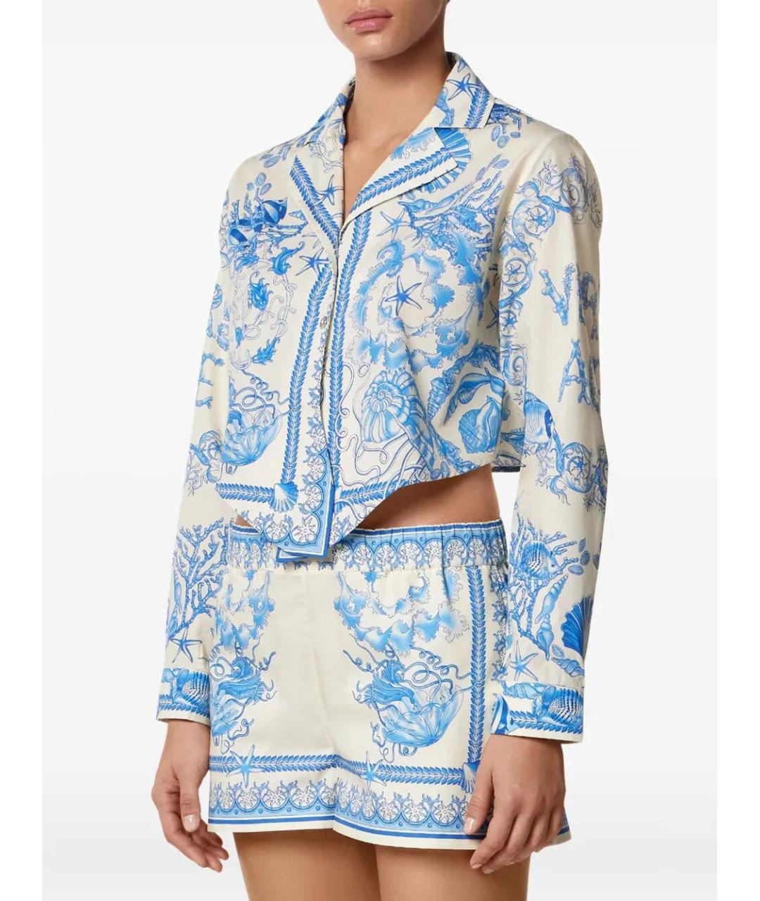 VERSACE Голубая хлопковая рубашка, фото 3