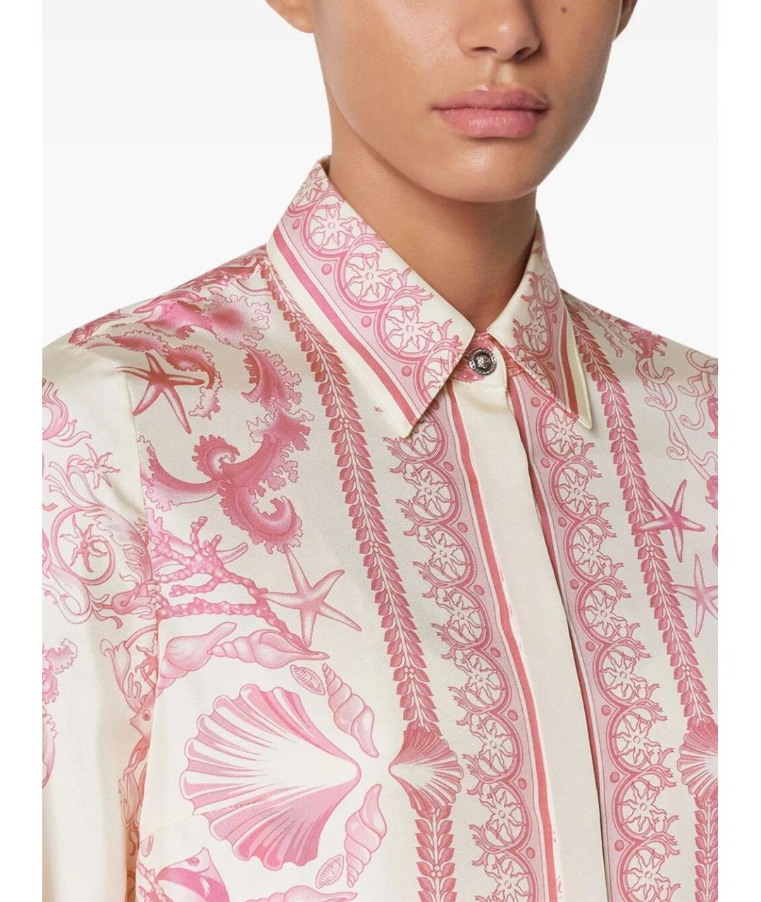 VERSACE Розовая шелковая рубашка, фото 5