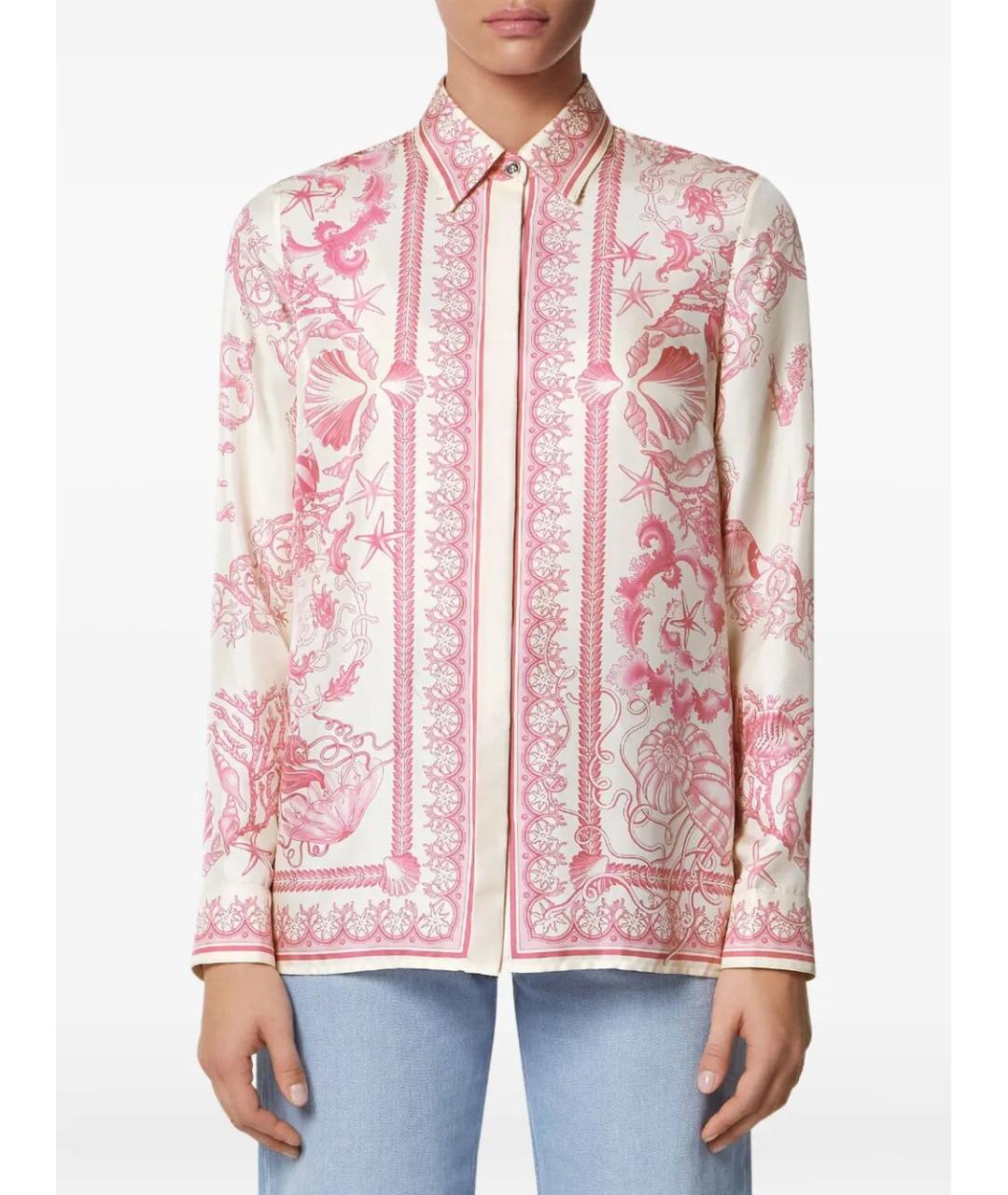 VERSACE Розовая шелковая рубашка, фото 4