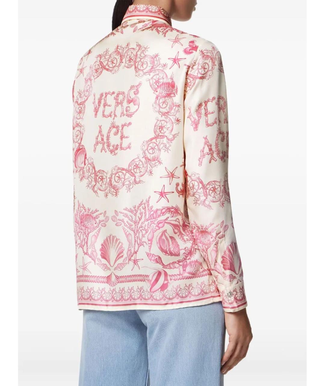 VERSACE Розовая шелковая рубашка, фото 3