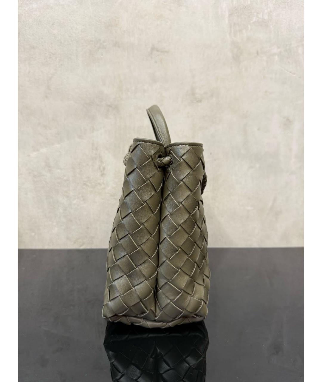BOTTEGA VENETA Хаки кожаная сумка через плечо, фото 3