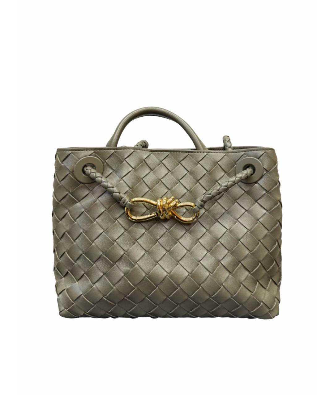 BOTTEGA VENETA Хаки кожаная сумка через плечо, фото 1