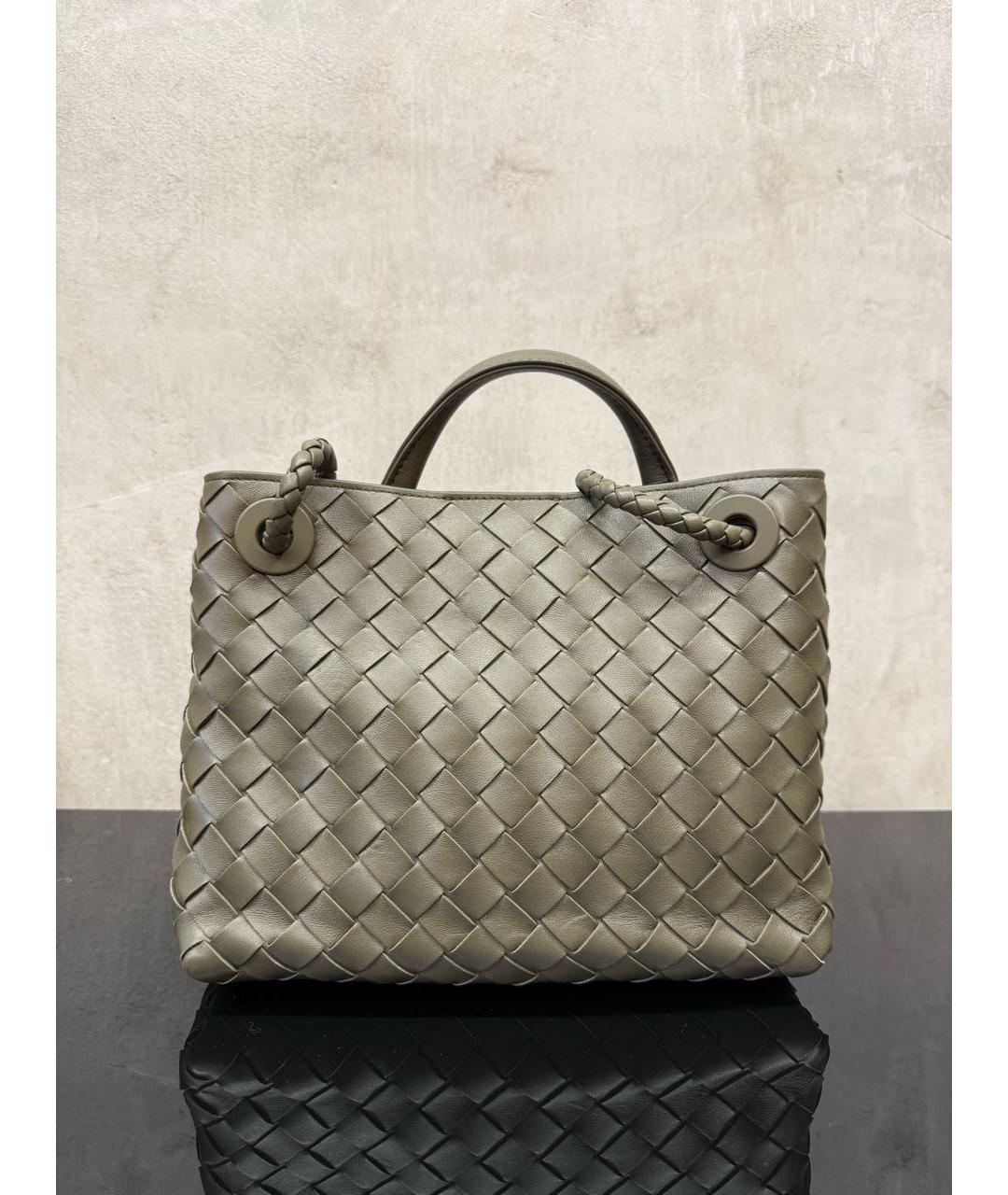BOTTEGA VENETA Хаки кожаная сумка через плечо, фото 2