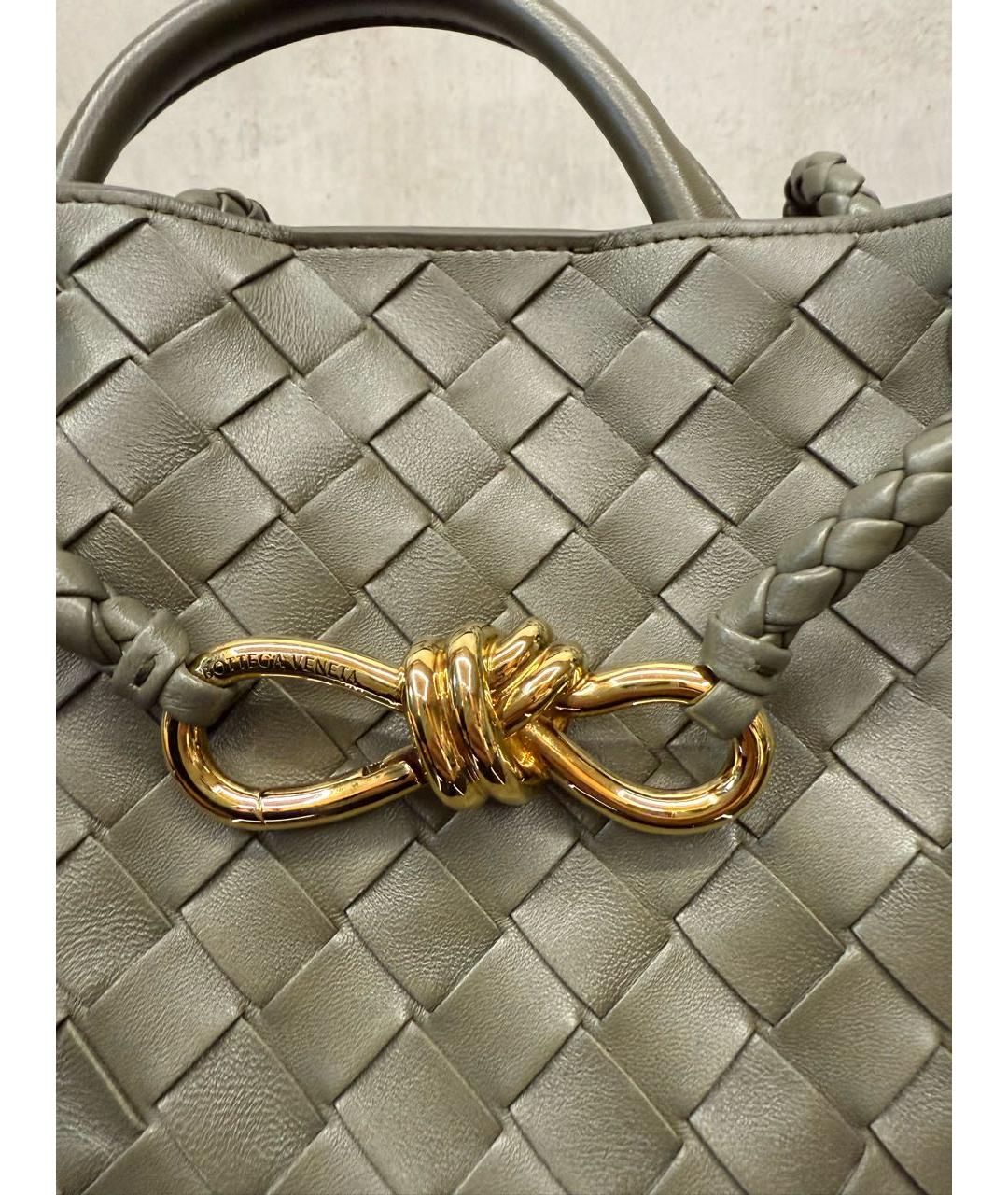 BOTTEGA VENETA Хаки кожаная сумка через плечо, фото 5