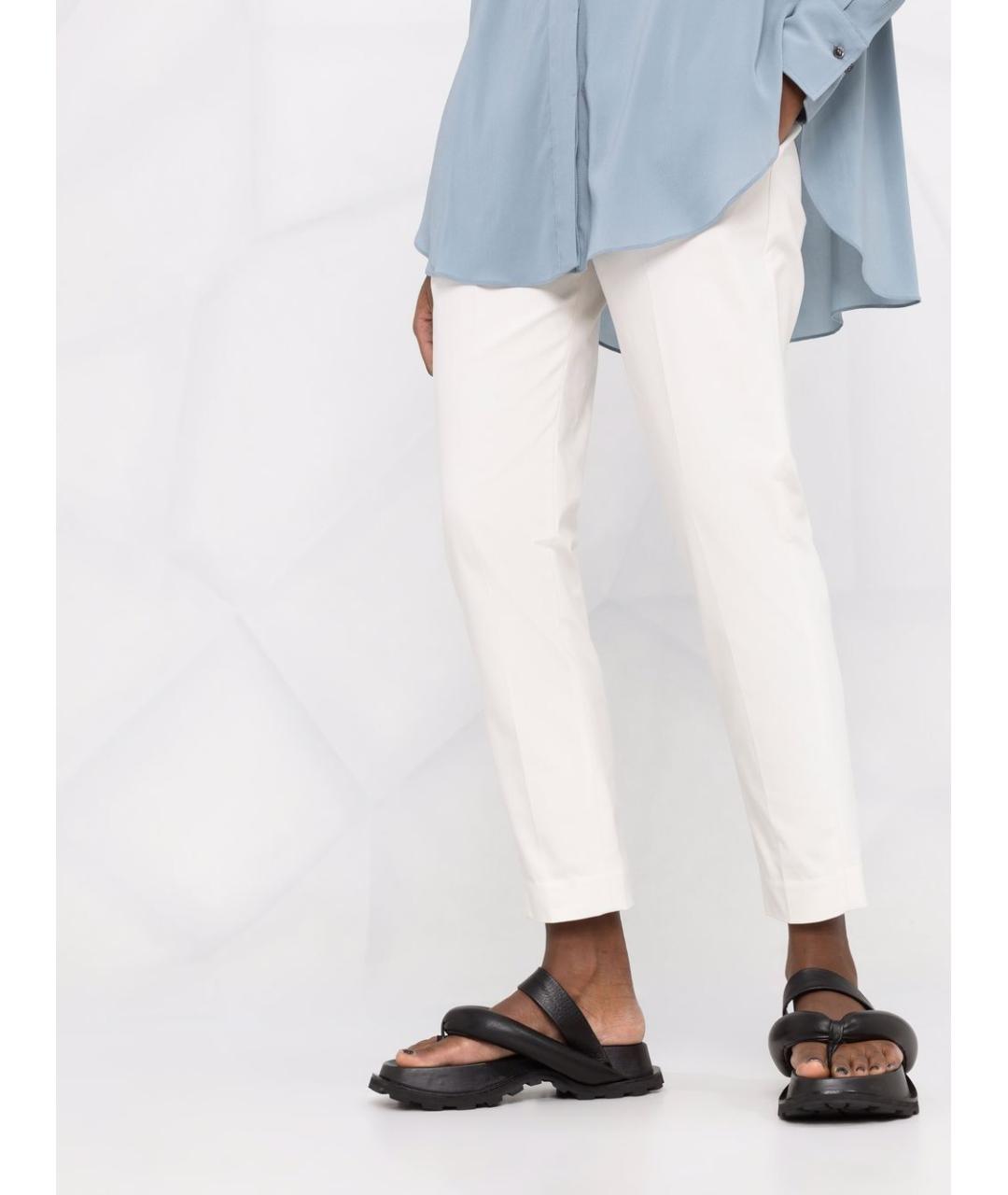 BRUNELLO CUCINELLI Белые хлопко-эластановые брюки узкие, фото 4