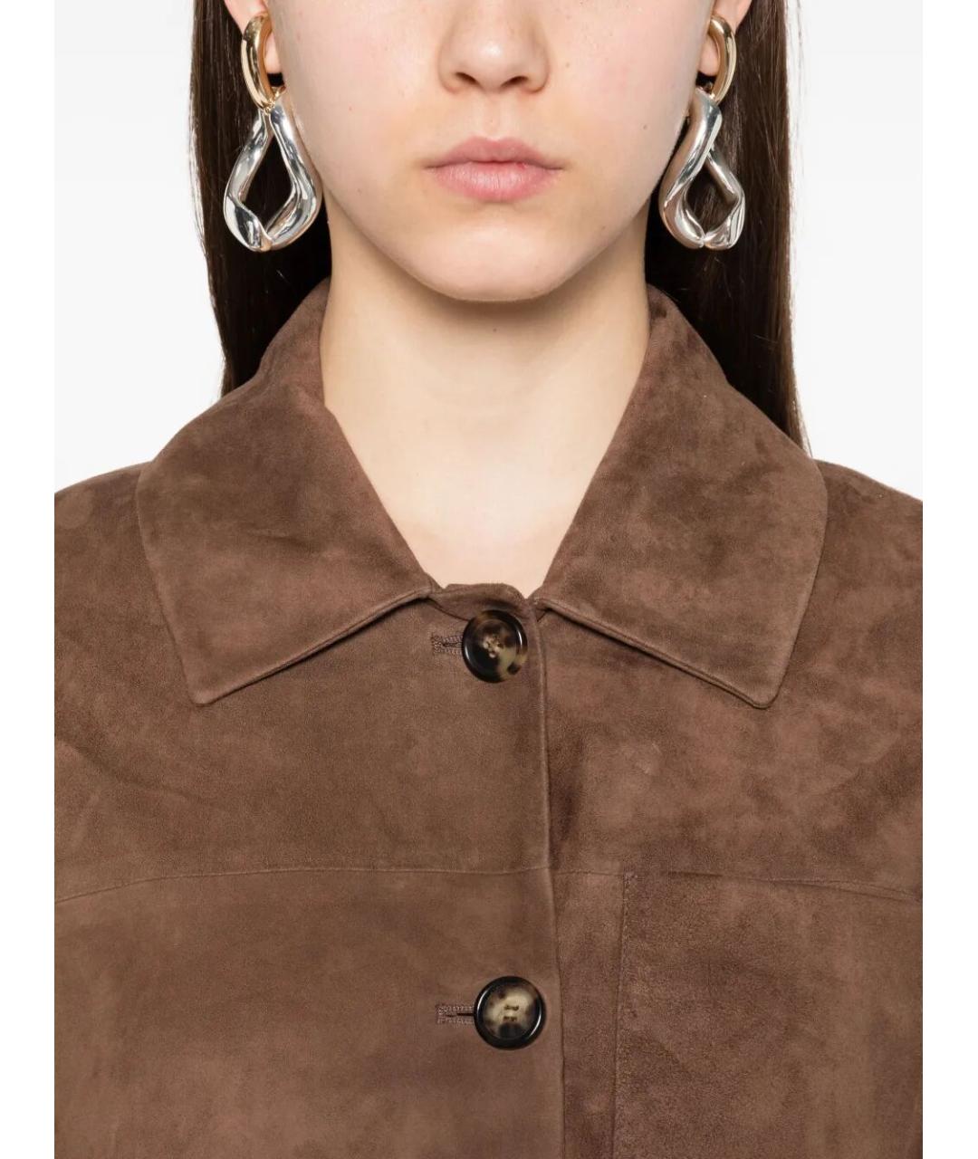 'S MAX MARA Коричневая замшевая куртка, фото 5