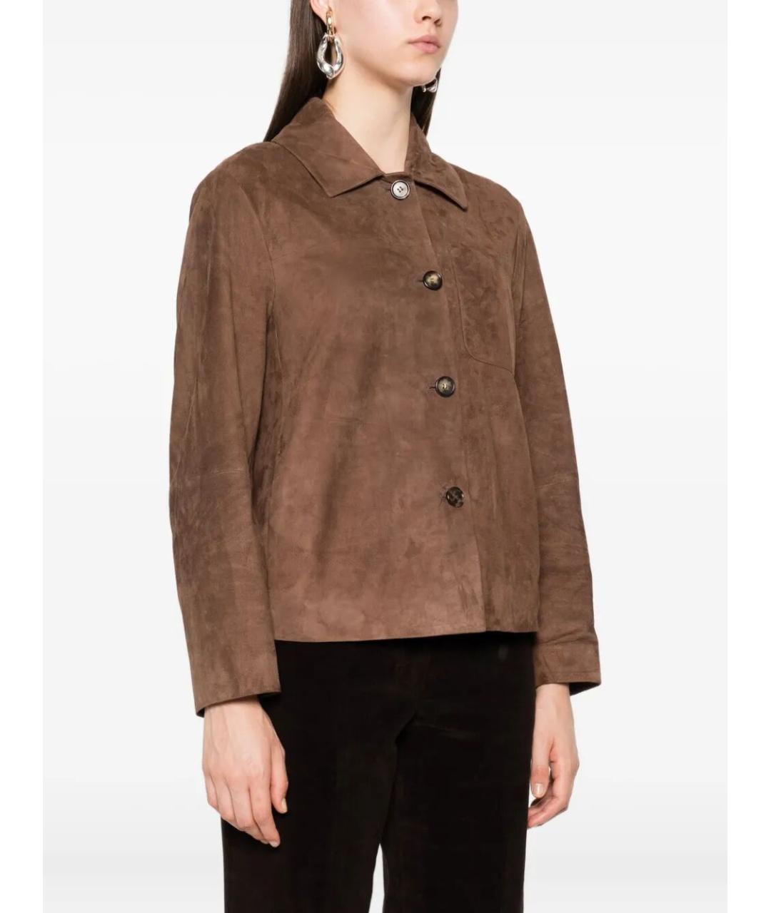 'S MAX MARA Коричневая замшевая куртка, фото 4