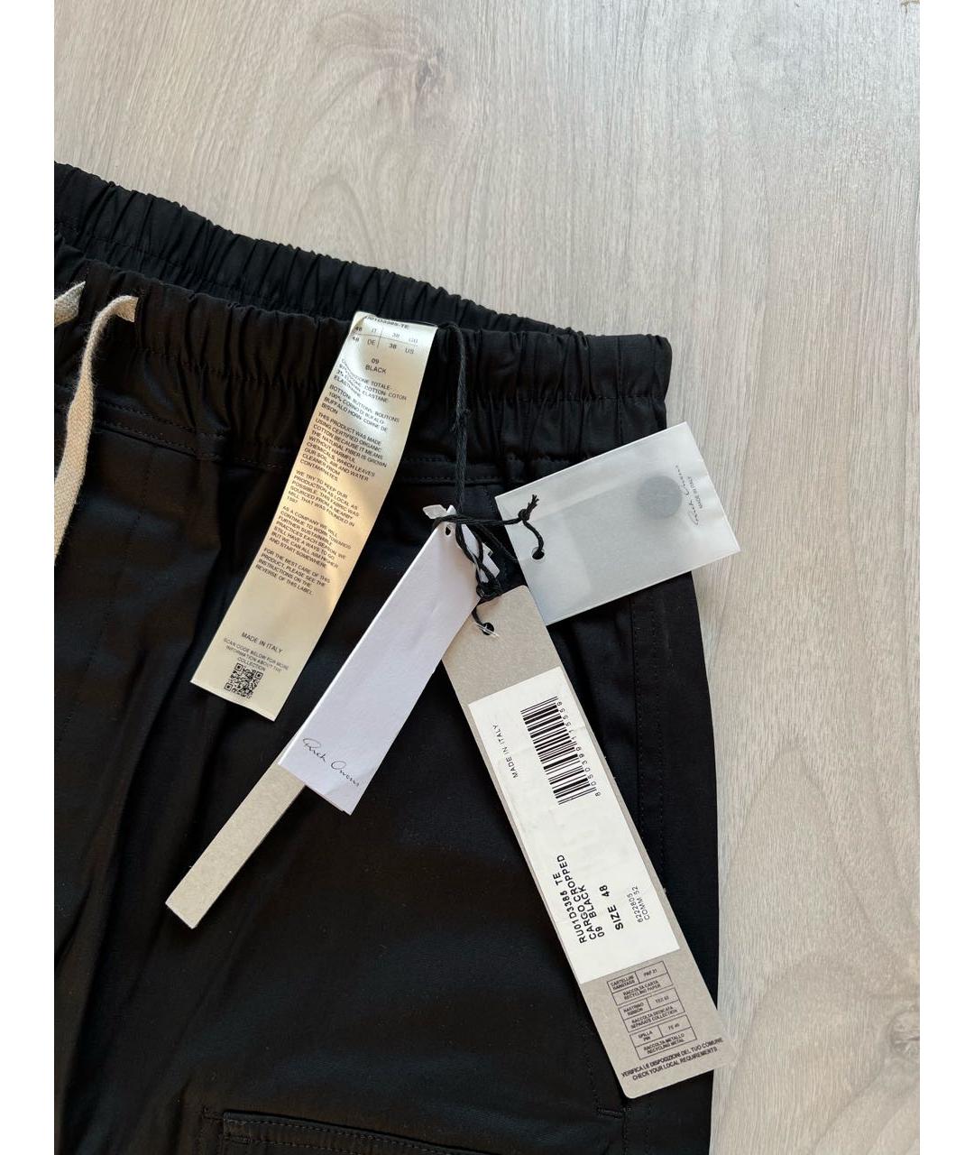 RICK OWENS Черные хлопковые шорты, фото 3