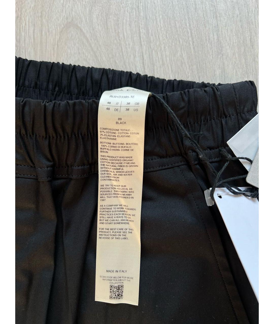 RICK OWENS Черные хлопковые шорты, фото 4