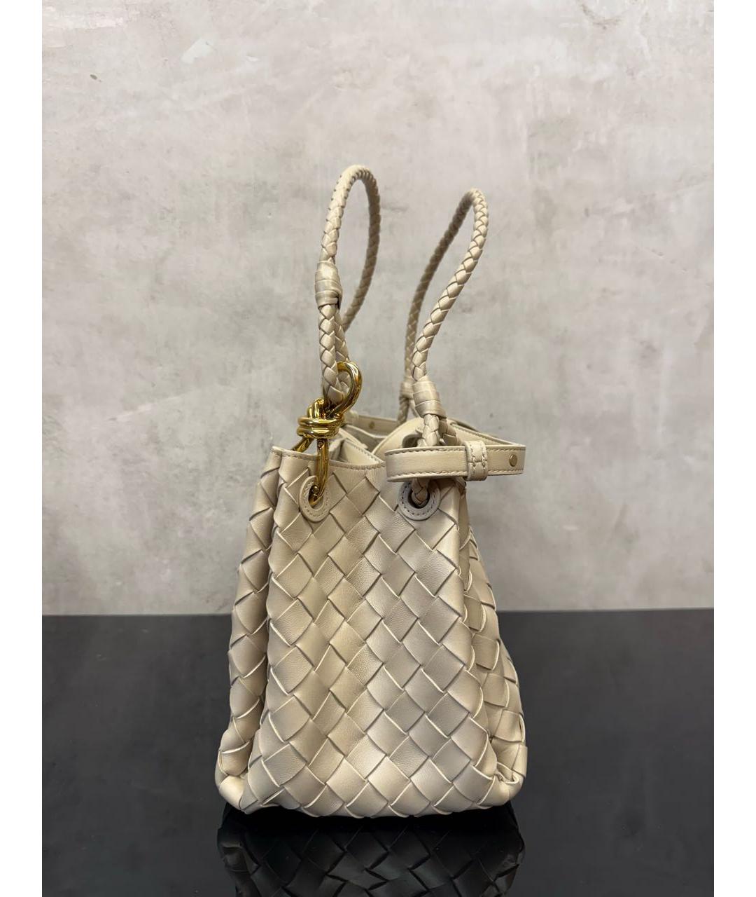 BOTTEGA VENETA Бежевая кожаная сумка через плечо, фото 2