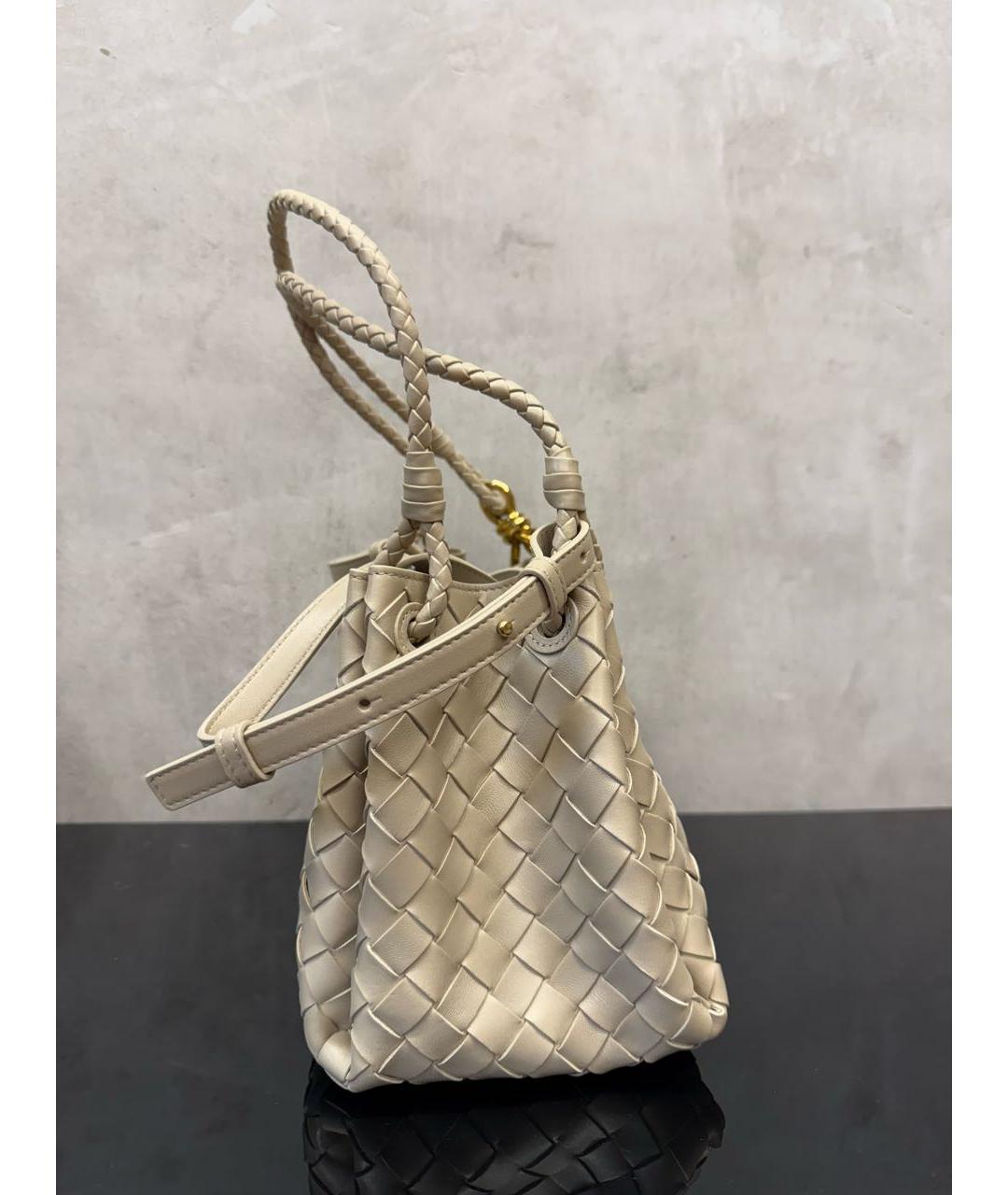 BOTTEGA VENETA Бежевая кожаная сумка через плечо, фото 4