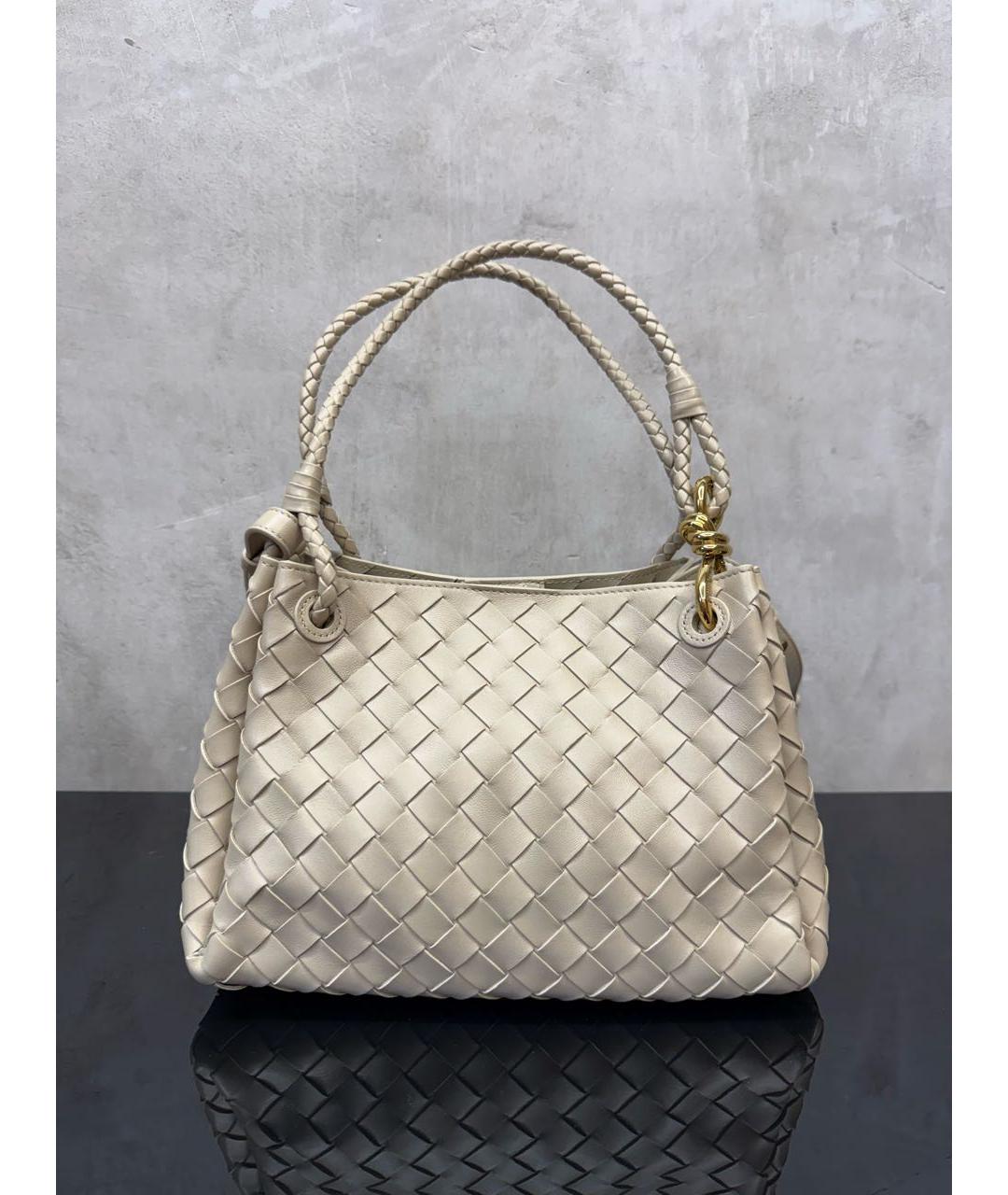 BOTTEGA VENETA Бежевая кожаная сумка через плечо, фото 5