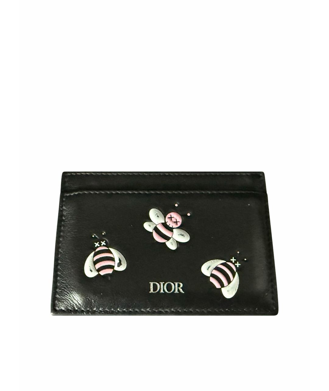 CHRISTIAN DIOR Черный кожаный кардхолдер, фото 1