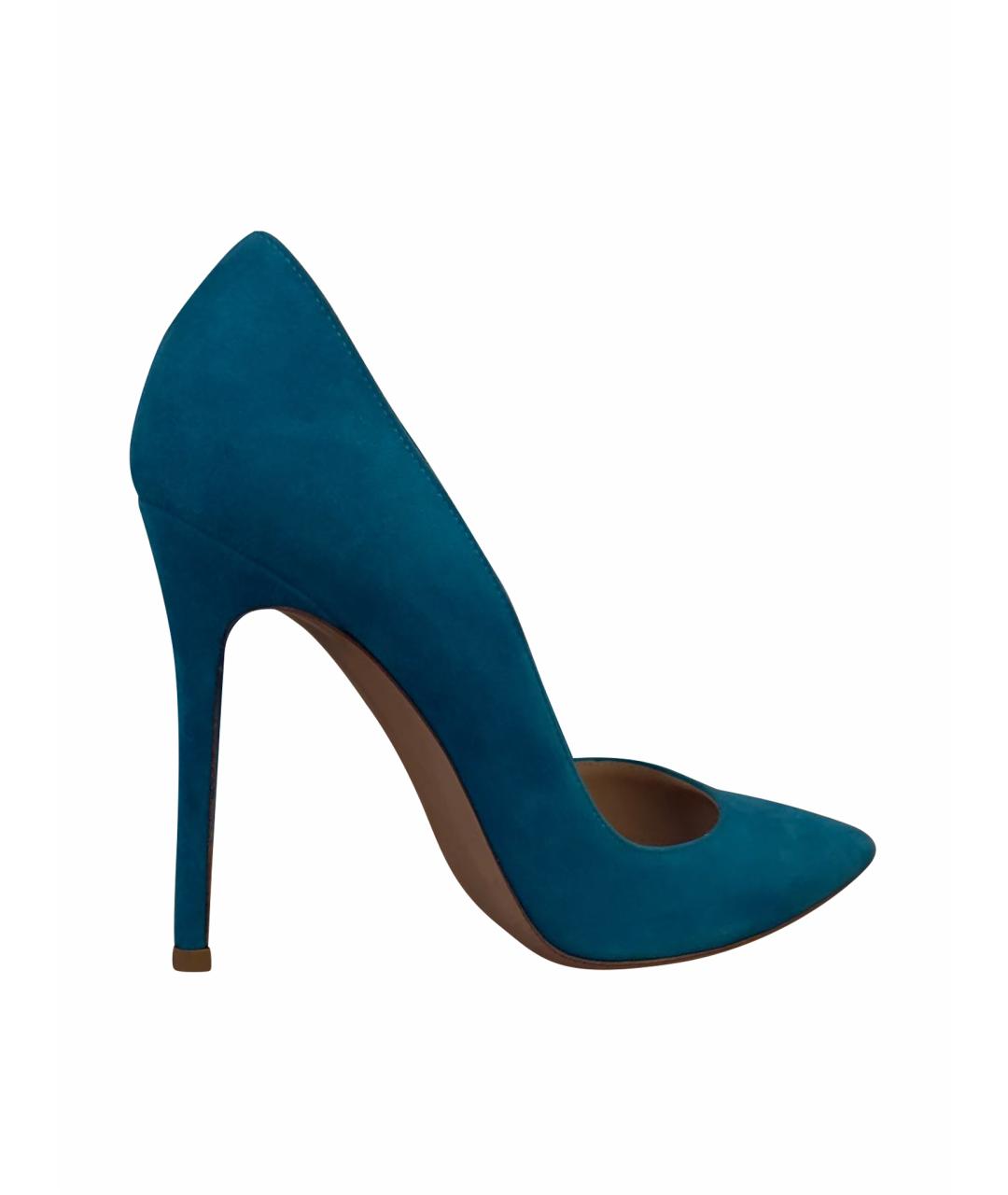 GIANVITO ROSSI Бирюзовые замшевые туфли, фото 1