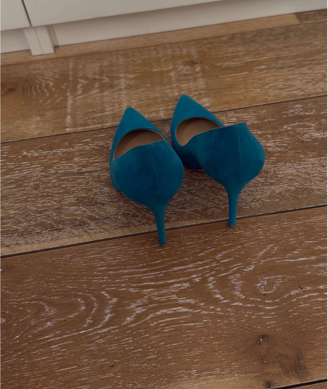 GIANVITO ROSSI Бирюзовые замшевые туфли, фото 6
